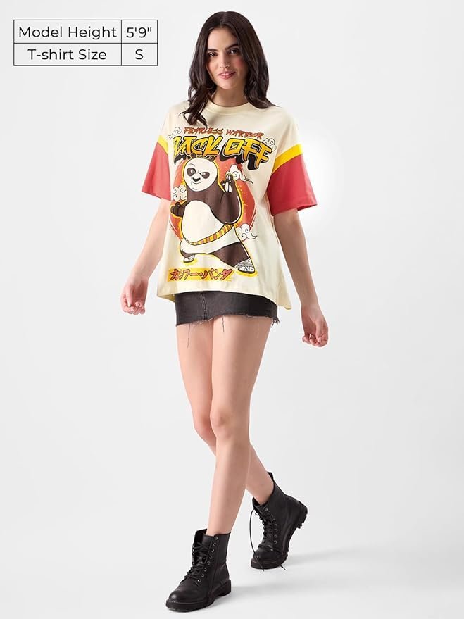 Oversized Fit Graphic Printed Half Sleeve Cotton Multicolored - Image 5