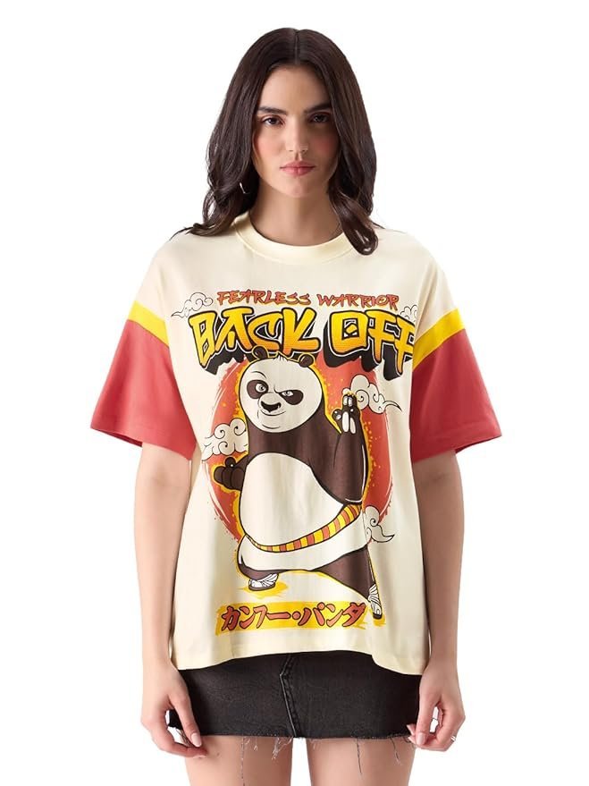 Oversized Fit Graphic Printed Half Sleeve Cotton Multicolored