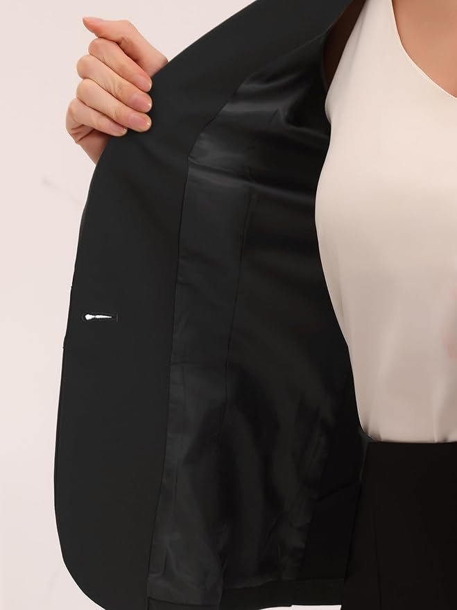Women's 2 Piece Suit Skirt Set Business Casual Long Sleeve Blazer and Pencil Skirt - Image 3