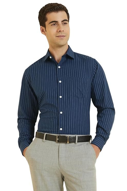 Men's Cotton Classic Fit Stripe Formal Shirt