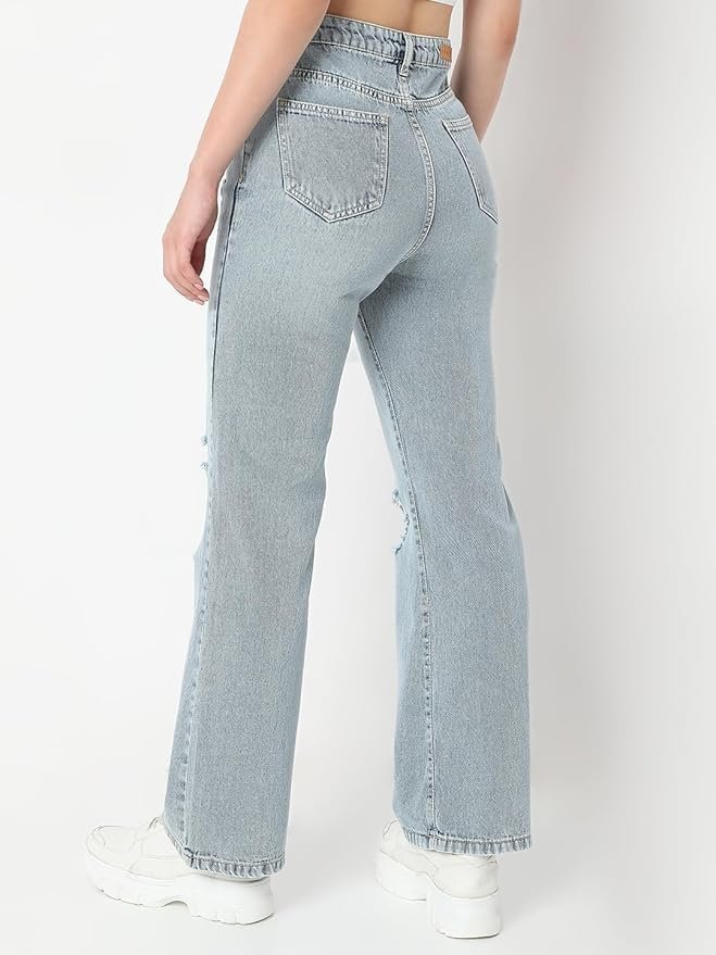 High Rise Womens Flare Fit Jeans - Image 6