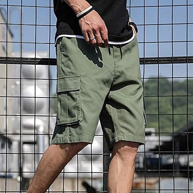 Men's Shorts Men's Shorts Casual Bermuda Shorts with Pockets Cotton Casual Overalls Pants - Image 3