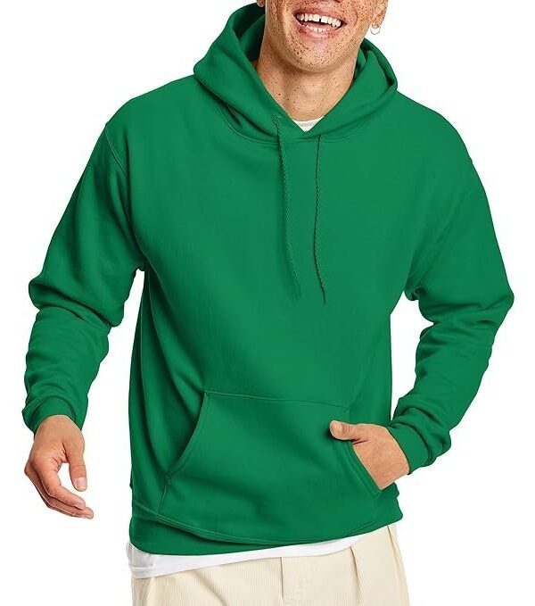 Men's Pullover EcoSmart Fleece Hooded Sweatshirt, Kelly Green, 2XL