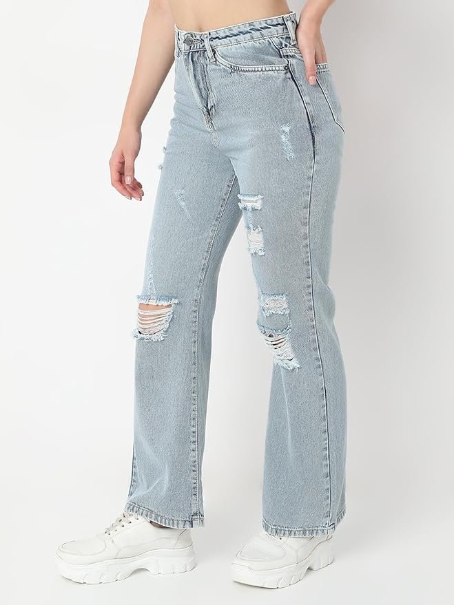 High Rise Womens Flare Fit Jeans - Image 5