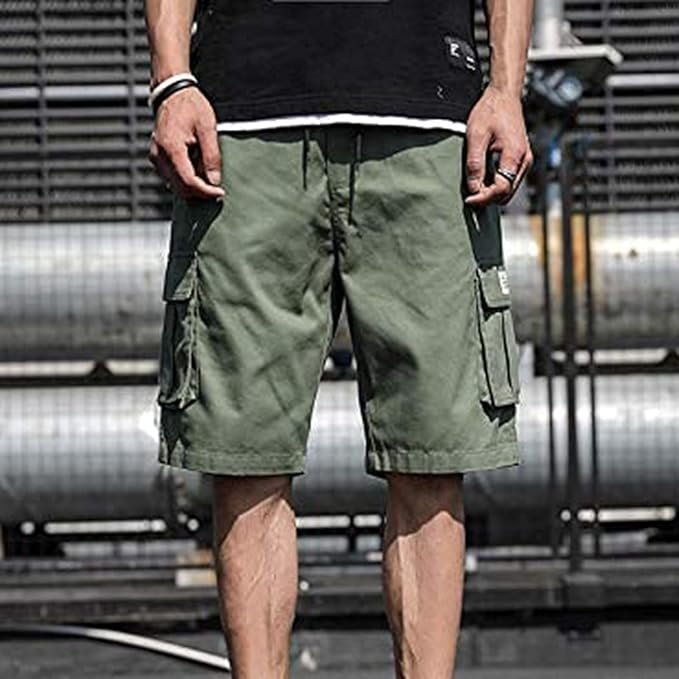 Men's Shorts Men's Shorts Casual Bermuda Shorts with Pockets Cotton Casual Overalls Pants - Image 6