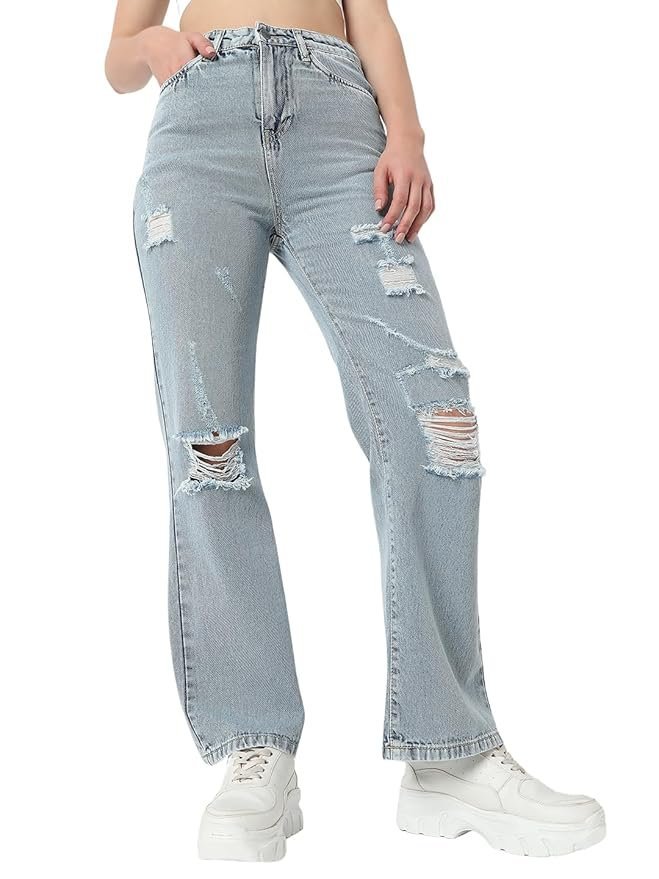 High Rise Womens Flare Fit Jeans