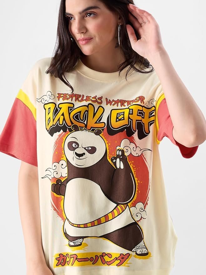 Oversized Fit Graphic Printed Half Sleeve Cotton Multicolored - Image 2