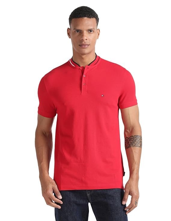 Men's Cotton Graphic Slim Fit Polo