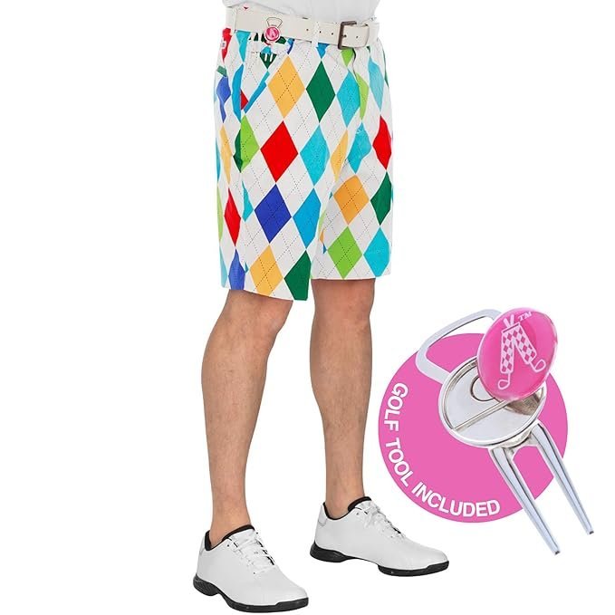 Crazy Golf Shorts for Men, Mens Golf Shorts, Funny Golf Shorts for Men, King of Diamonds