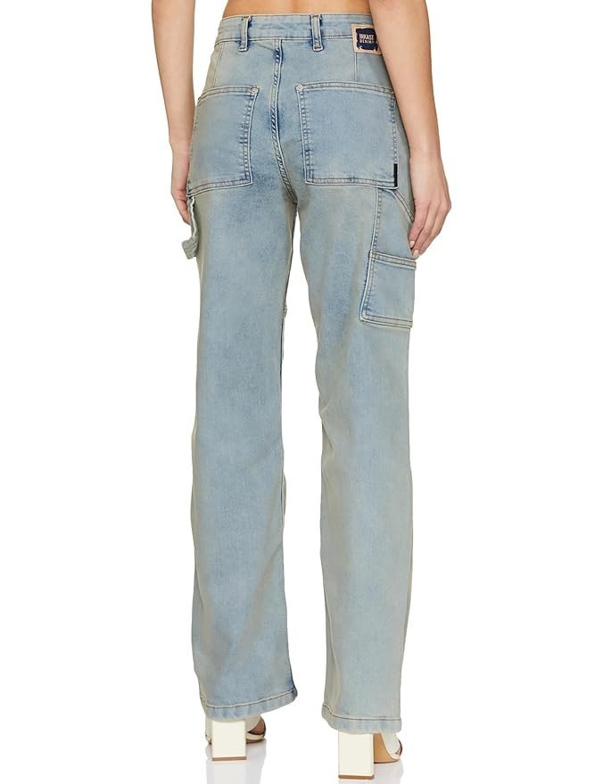 Regular Women's High Waist Full Length Cargo Loose Fit Jeans - Image 6