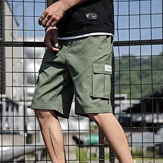 Men's Shorts Men's Shorts Casual Bermuda Shorts with Pockets Cotton Casual Overalls Pants - Image 5