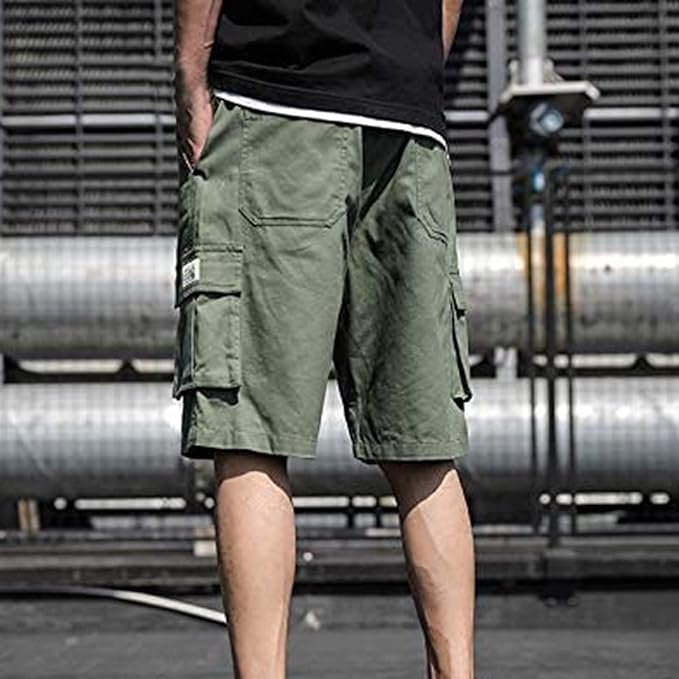 Men's Shorts Men's Shorts Casual Bermuda Shorts with Pockets Cotton Casual Overalls Pants - Image 2
