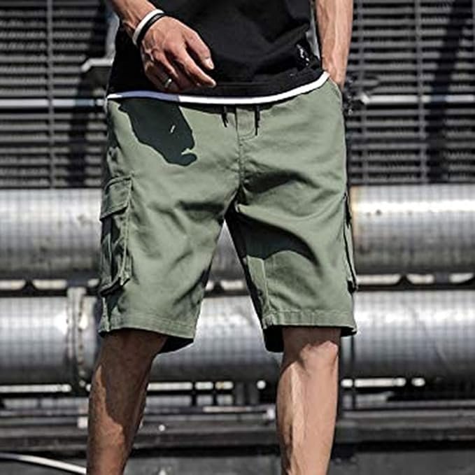 Men's Shorts Men's Shorts Casual Bermuda Shorts with Pockets Cotton Casual Overalls Pants - Image 4