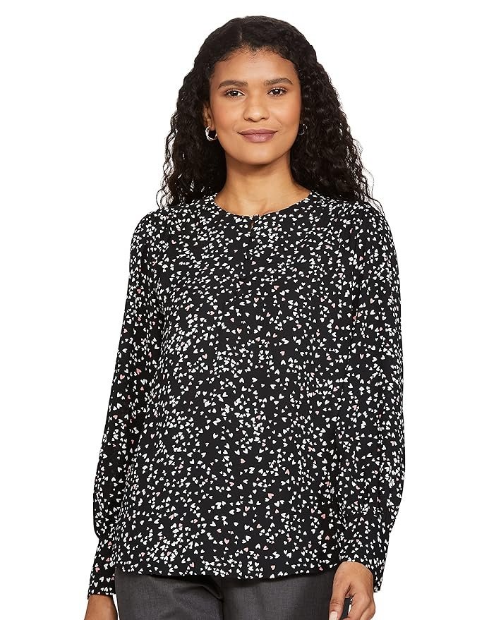 Womens Printed Polyester Round Neck Regular Fit Top