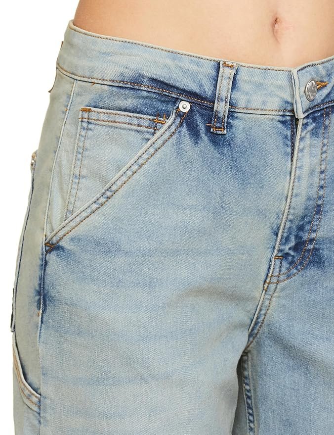 Regular Women's High Waist Full Length Cargo Loose Fit Jeans - Image 4