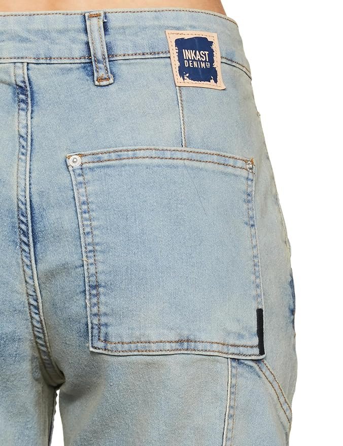 Regular Women's High Waist Full Length Cargo Loose Fit Jeans - Image 3