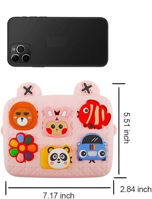 Cartoon Soft Silicone Bag Crossbody Shoulder Bag Purse Waterproof Anti Fall Stationery Storage Bag Handbag Sweet Birthday Gift For Children Students Girls - Image 2