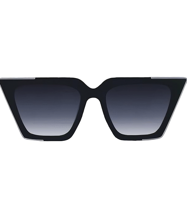 Faded Black Trendy Hybrid Cat Eye Sunglasses for Women