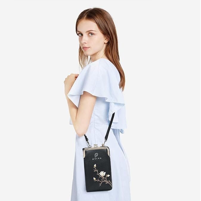 Women's Small Cross-Body Phone Bag Stylish PU Leather Mobile Cell Phone Holder Pocket Purse Wallet Sling Bag Mini Shoulder Bags - Image 6