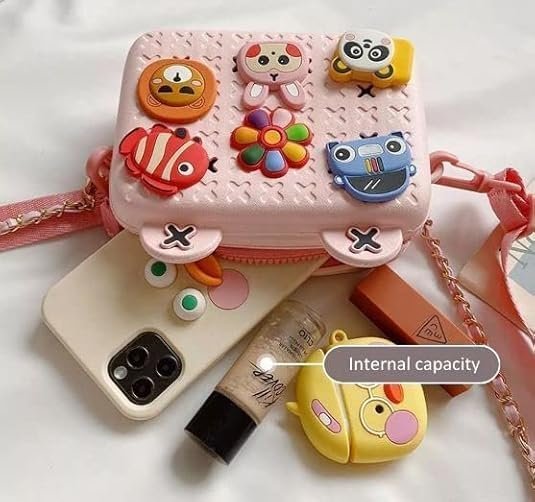 Cartoon Soft Silicone Bag Crossbody Shoulder Bag Purse Waterproof Anti Fall Stationery Storage Bag Handbag Sweet Birthday Gift For Children Students Girls - Image 6