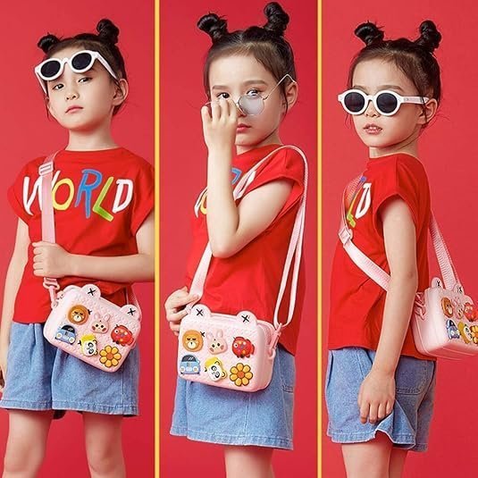 Cartoon Soft Silicone Bag Crossbody Shoulder Bag Purse Waterproof Anti Fall Stationery Storage Bag Handbag Sweet Birthday Gift For Children Students Girls - Image 5