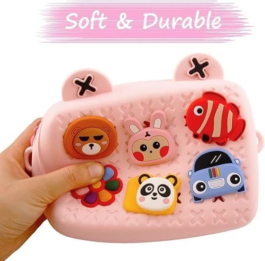 Cartoon Soft Silicone Bag Crossbody Shoulder Bag Purse Waterproof Anti Fall Stationery Storage Bag Handbag Sweet Birthday Gift For Children Students Girls - Image 3