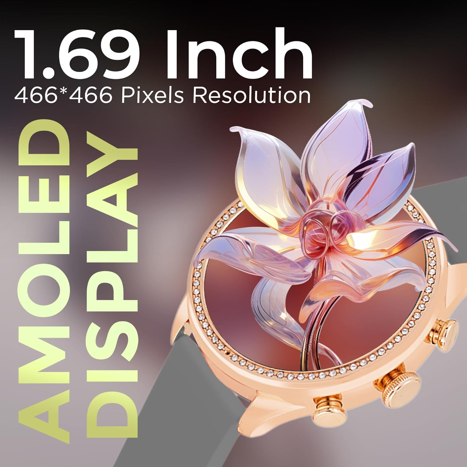Premium Smartwatch for Women & Girls, Bluetooth Calling, 1.69” AMOLED HD Display, 100+ Fitness Modes, SPO₂ & Sleep Monitor, Custom Watch Faces, IP68 Waterproof, Stylish Design(Grey) - Image 6