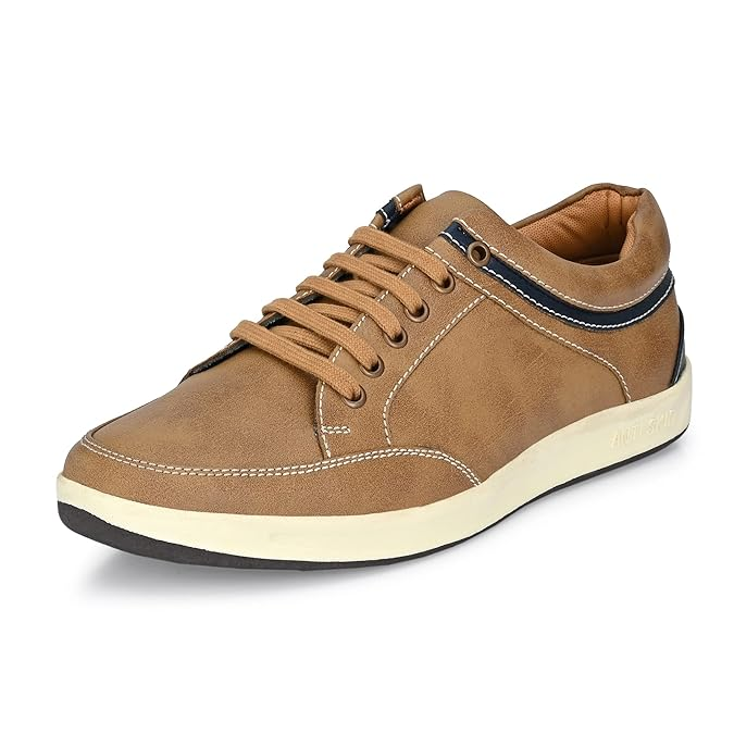 Men's Causal Sneakers | Sneakers for Men | Lace-Up Design | Rounded Front | Branded Casual Shoes with Soft Cushioned Insole