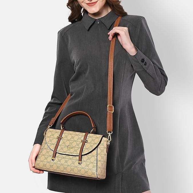 Women's Mono Beech Flap Satchel Bag for Women | Satchel Handbag for Work | Ladies purse | Stylish Shoulder Bag | Gift for Women - Image 6