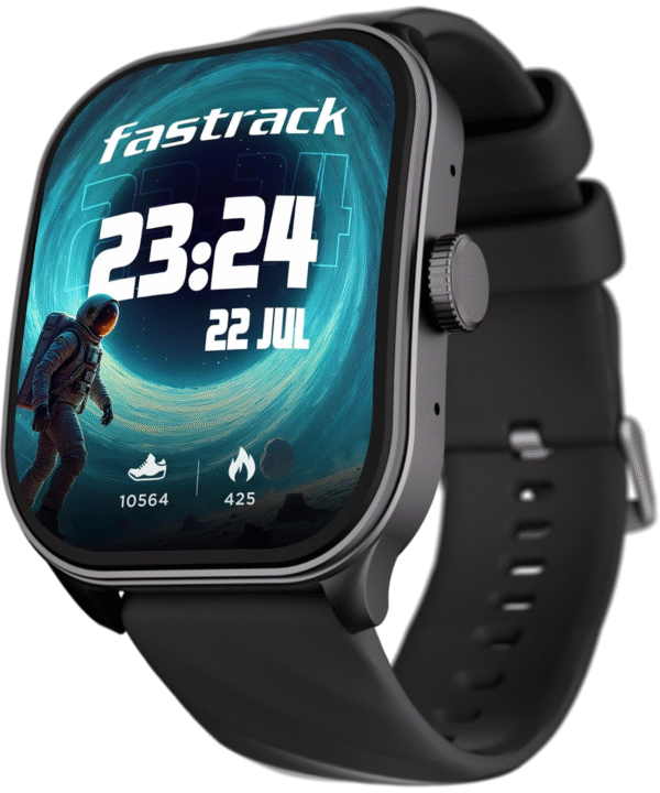 Fs2 Pro Smart Watch, 1.96" Super Amoled Arched Display with Functional Crown & Resolution of 410X502, Singlesync Bt Calling, 110+ Sports Modes, 200+ Smartwatch Faces (Black)