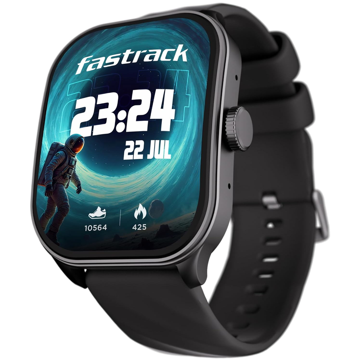 Fs2 Pro Smart Watch, 1.96" Super Amoled Arched Display with Functional Crown & Resolution of 410X502, Singlesync Bt Calling, 110+ Sports Modes, 200+ Smartwatch Faces (Black)