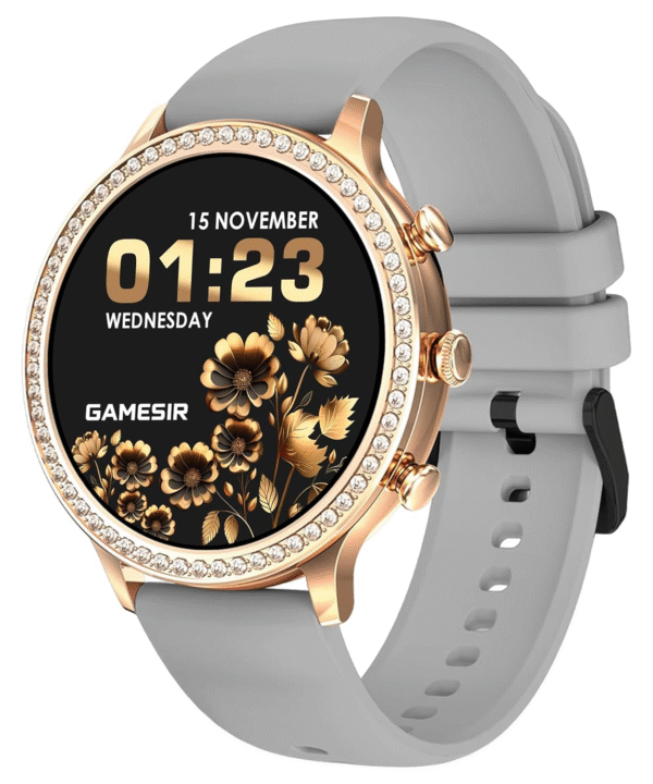 Premium Smartwatch for Women & Girls, Bluetooth Calling, 1.69” AMOLED HD Display, 100+ Fitness Modes, SPO₂ & Sleep Monitor, Custom Watch Faces, IP68 Waterproof, Stylish Design(Grey)