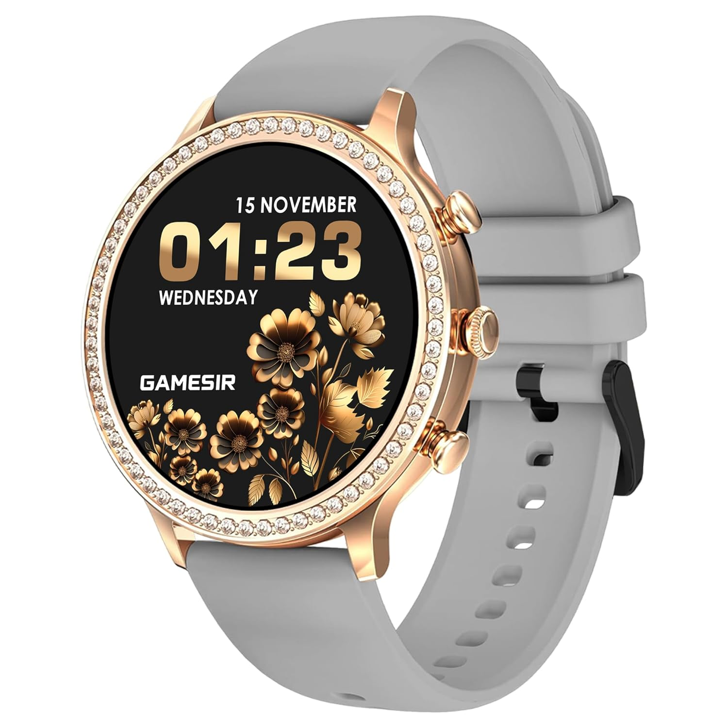 Premium Smartwatch for Women & Girls, Bluetooth Calling, 1.69” AMOLED HD Display, 100+ Fitness Modes, SPO₂ & Sleep Monitor, Custom Watch Faces, IP68 Waterproof, Stylish Design(Grey)