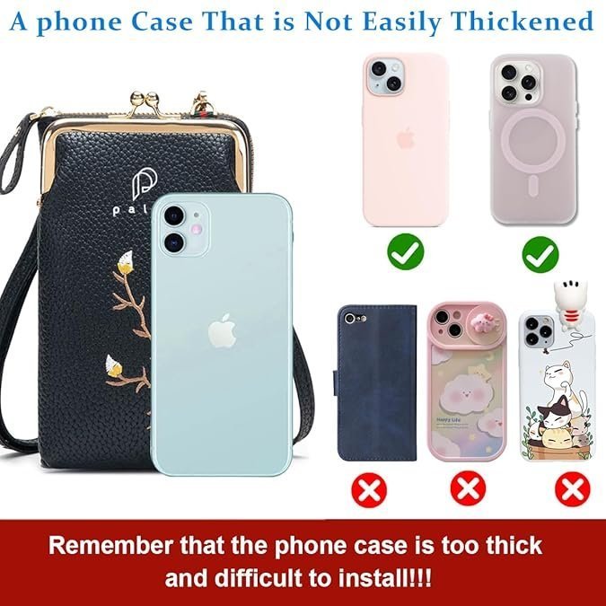 Women's Small Cross-Body Phone Bag Stylish PU Leather Mobile Cell Phone Holder Pocket Purse Wallet Sling Bag Mini Shoulder Bags - Image 4