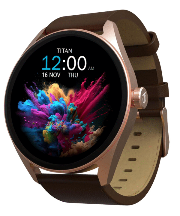 Smart Watch for Productivity with BT Calling, AI Morning Briefs, Functional Crown, Health Tracking, Aluminium Body, 100+ Sports Modes, Smartwatch for Men and Women - (Brown)