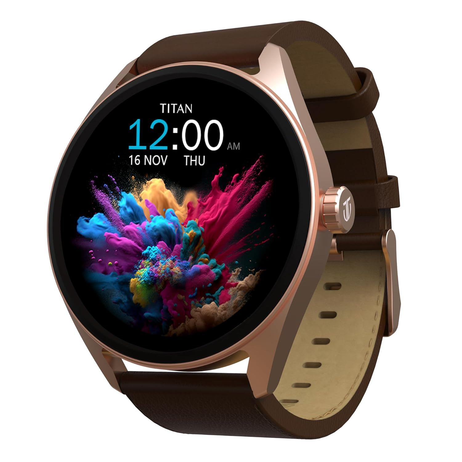 Smart Watch for Productivity with BT Calling, AI Morning Briefs, Functional Crown, Health Tracking, Aluminium Body, 100+ Sports Modes, Smartwatch for Men and Women - (Brown)