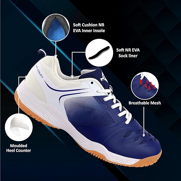Badminton Shoe for Mens | Rubber Sole Shoes with Upper Mesh for Sports, Badminton, Volleyball, Squash, Table Tennis, Nonmarking Sole - Image 6