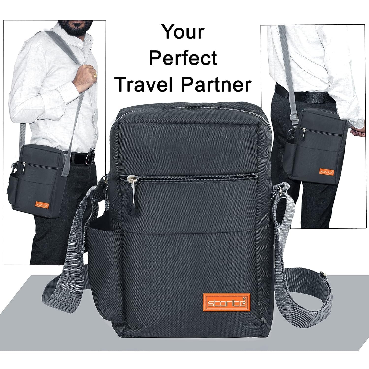 Stylish Padded Mini Sling Bag for Men and Women, Small Passport Travel Bag and Small Sling Bag With Water Bottle Pocket - Image 4