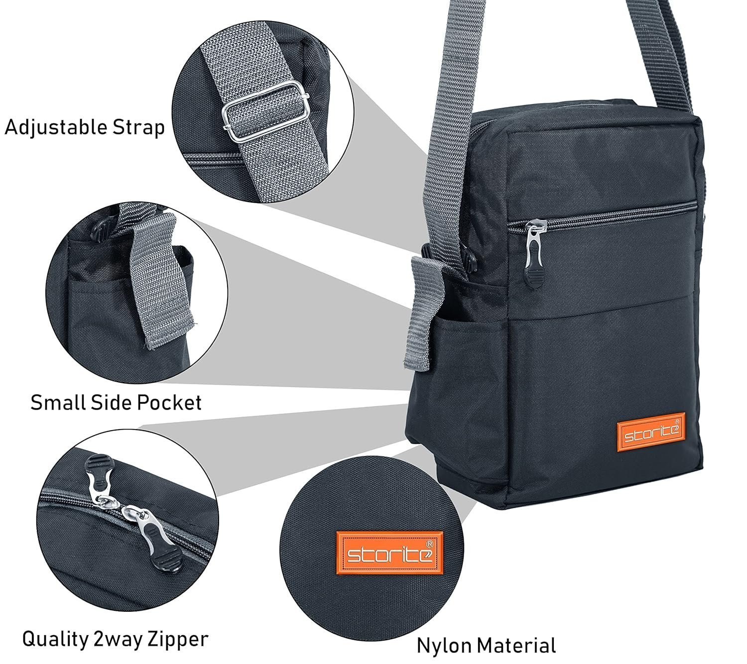 Stylish Padded Mini Sling Bag for Men and Women, Small Passport Travel Bag and Small Sling Bag With Water Bottle Pocket - Image 6