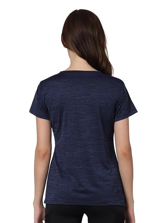 Women's Athleisure Short Sleeve Sports Gym Workout Exercise Anti Odor Polyester Tshirt - Image 4