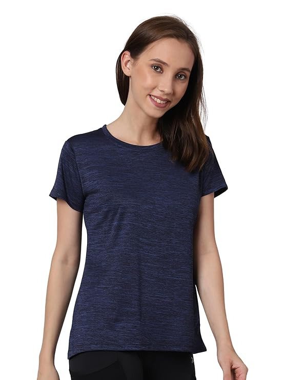 Women's Athleisure Short Sleeve Sports Gym Workout Exercise Anti Odor Polyester Tshirt - Image 3